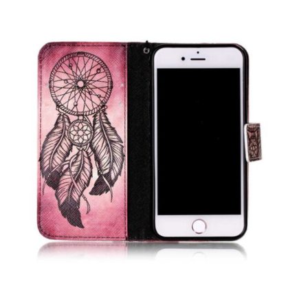 Plånboksfodral Apple iPhone 7 – Drömfångare Rosa/Röd