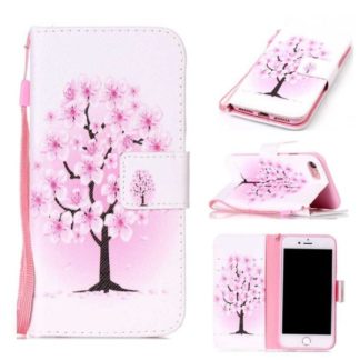 Plånboksfodral Apple Iphone 7 – Rosa Träd