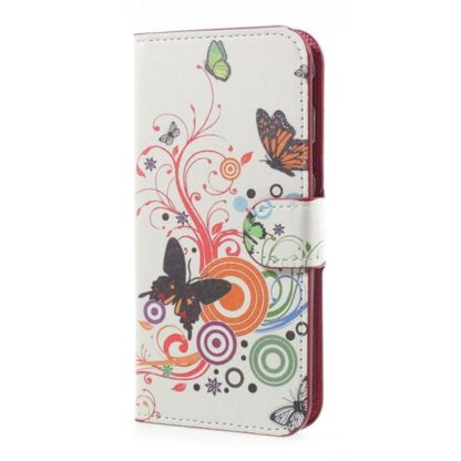 Plånboksfodral Samsung Galaxy J5 (2017) - Vit med Fjärilar