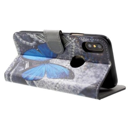 Plånboksfodral iPhone X / iPhone Xs - Blå Fjäril
