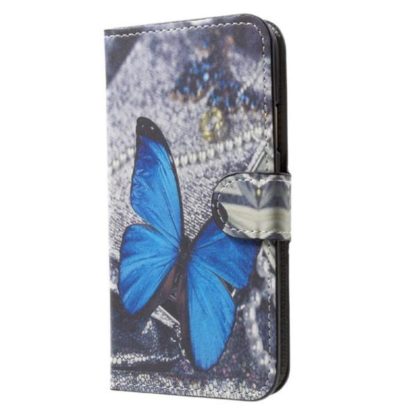 Plånboksfodral iPhone X / iPhone Xs - Blå Fjäril