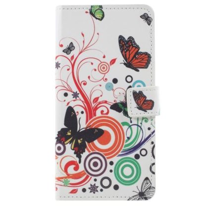 Plånboksfodral Samsung Galaxy S9 Plus - Vit med Fjärilar