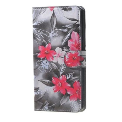 Plånboksfodral Samsung Galaxy A6 (2018) - Svartvit med Blommor
