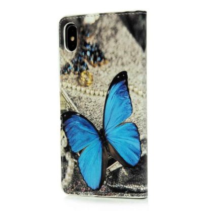 Plånboksfodral iPhone XS Max - Blå Fjäril