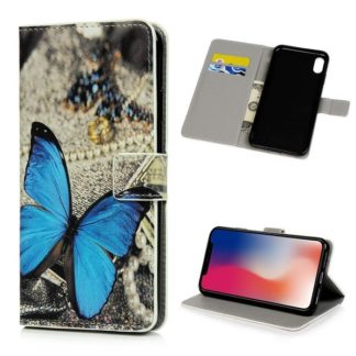 Plånboksfodral Apple iPhone XR - Blå Fjäril