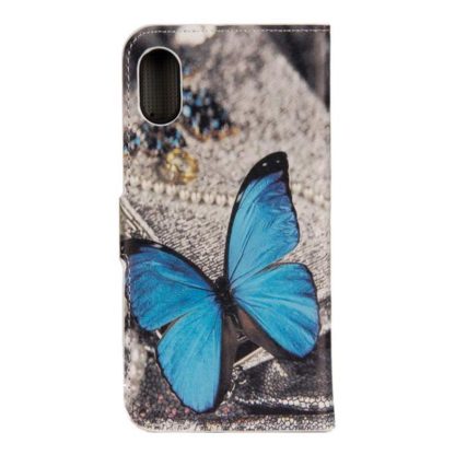 Plånboksfodral Apple iPhone XR - Blå Fjäril