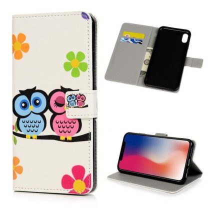 Plånboksfodral Apple iPhone XR - Ugglor & Blommor