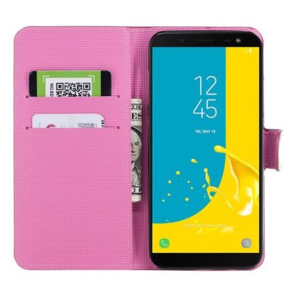 Plånboksfodral Samsung Galaxy J6 (2018) - Vit med Fjärilar