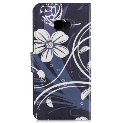 Plånboksfodral Samsung Galaxy J4 Plus - Svart med Blommor
