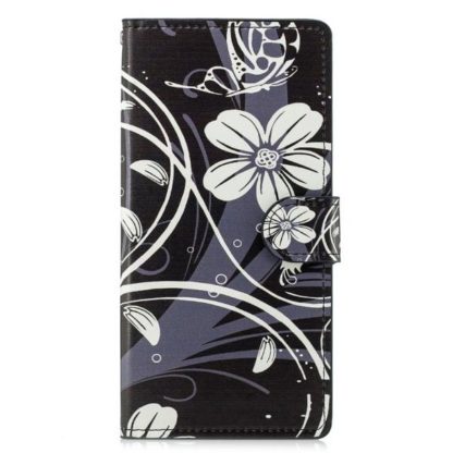 Plånboksfodral Sony Xperia XZ3 - Svart med Blommor
