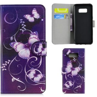 Plånboksfodral Samsung Galaxy S10e - Lila med Fjärilar