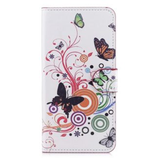 Plånboksfodral Samsung Galaxy S10e - Vit med Fjärilar
