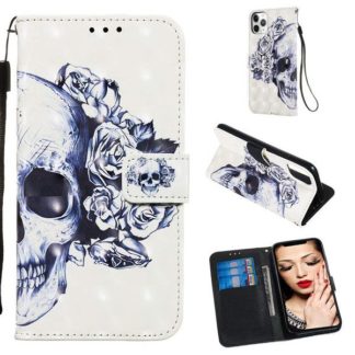 Plånboksfodral Apple iPhone 11 Pro – Döskalle / Rosor