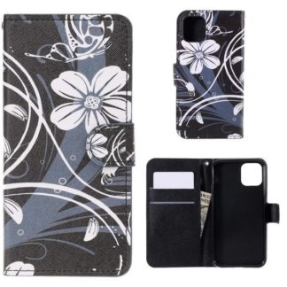 Plånboksfodral Apple iPhone 11 Pro Max - Svart med Blommor