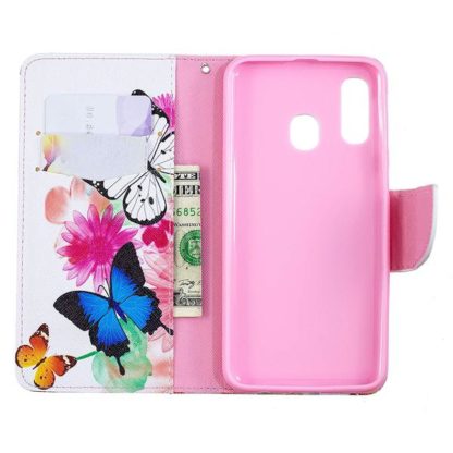 Plånboksfodral Samsung Galaxy A40 – Färgglada Fjärilar