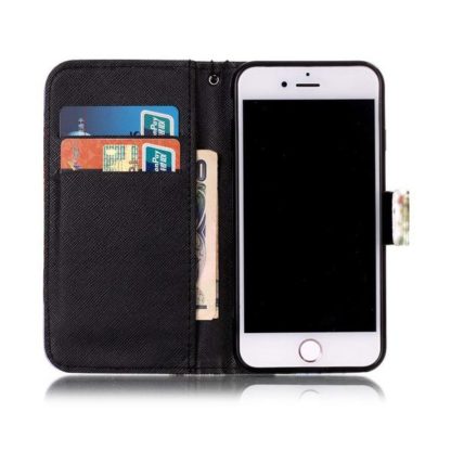 Plånboksfodral iPhone 6 / 6s – Döskalle / Rosor