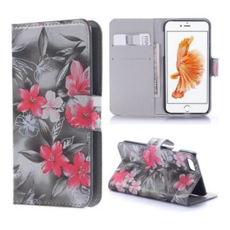 Plånboksfodral iPhone SE (2020) - Svartvit med Blommor