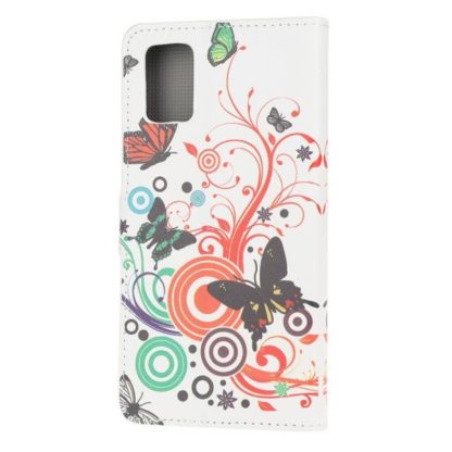 Plånboksfodral Samsung Galaxy A41 - Vit med Fjärilar