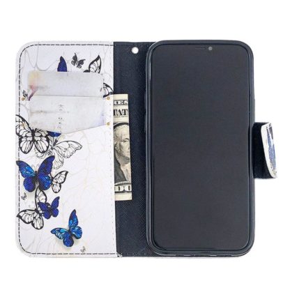 Plånboksfodral Apple iPhone 12 Mini – Blåa och Vita Fjärilar
