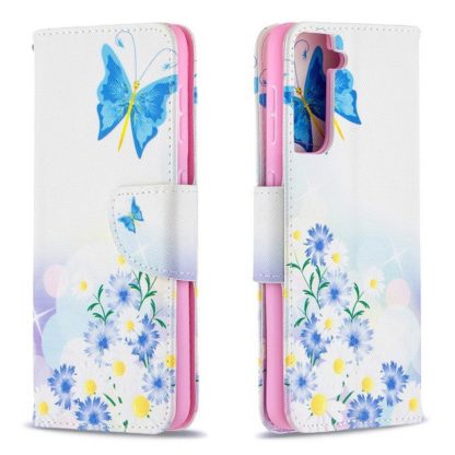 Plånboksfodral Samsung Galaxy S21 – Fjärilar och Blommor