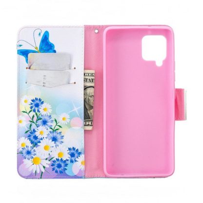 Plånboksfodral Samsung Galaxy A12 - Fjärilar och Blommor