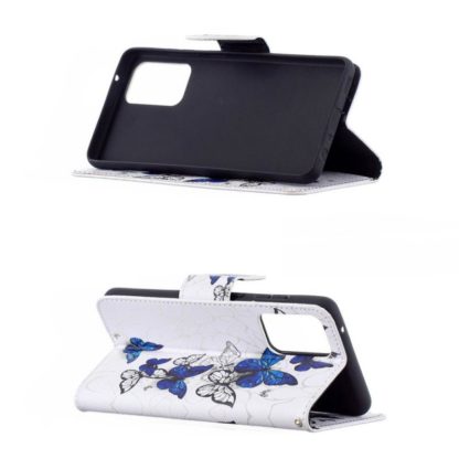 Plånboksfodral Samsung Galaxy A52 – Blåa och Vita Fjärilar