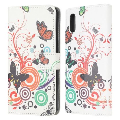 Plånboksfodral Samsung Galaxy XCover 5 - Vit med Fjärilar