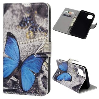 Plånboksfodral iPhone 12 Pro Max - Blå Fjäril