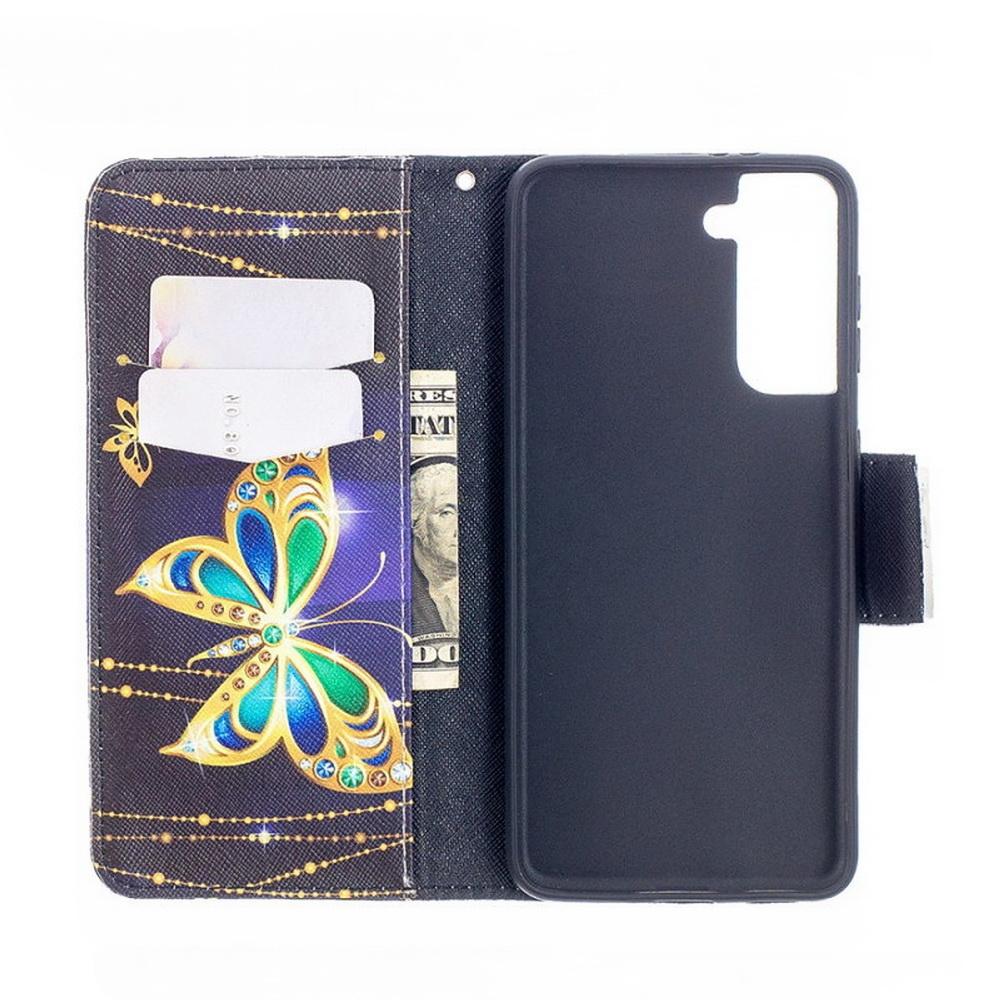 Plånboksfodral Samsung Galaxy S21 Plus – Guldfjäril