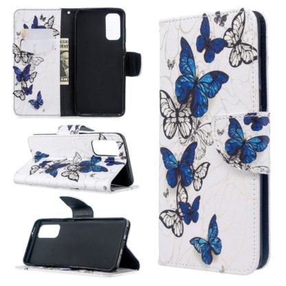 Plånboksfodral Huawei P Smart 2021 – Blåa och Vita Fjärilar