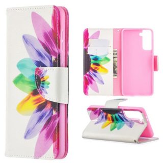 Plånboksfodral Samsung Galaxy S21 FE - Färgglad Blomma