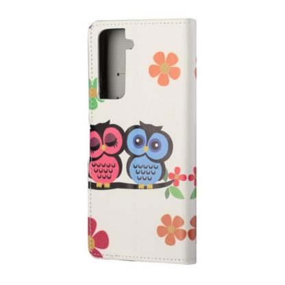 Plånboksfodral Samsung Galaxy S21 FE - Ugglor & Blommor