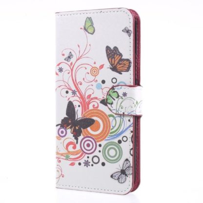 Plånboksfodral HTC U11 - Vit med Fjärilar