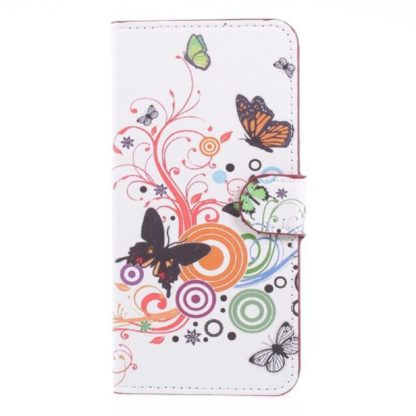 Plånboksfodral HTC U11 - Vit med Fjärilar