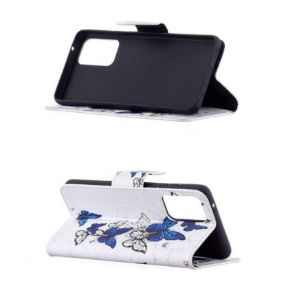 Plånboksfodral Samsung Galaxy A33 – Blåa och Vita Fjärilar