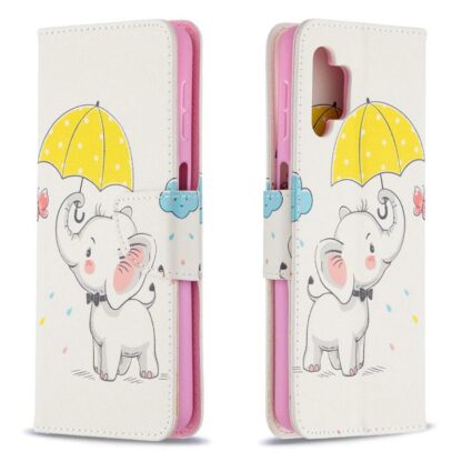 Plånboksfodral Samsung Galaxy A13 – Elefant med Paraply