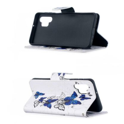 Plånboksfodral Samsung Galaxy A13 – Blåa och Vita Fjärilar
