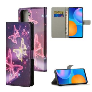 Plånboksfodral Samsung Galaxy S22 - Lila / Fjärilar