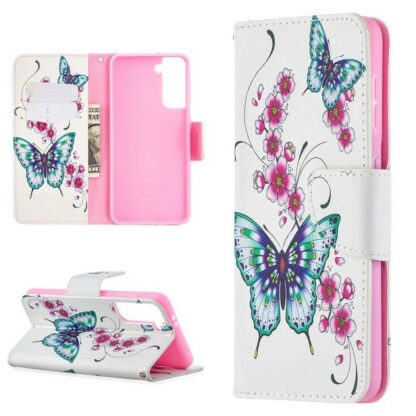 Plånboksfodral Samsung Galaxy S22 Plus - Fjärilar och Blommor
