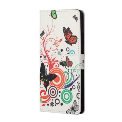 Plånboksfodral Samsung Galaxy S22 Plus - Vit med Fjärilar