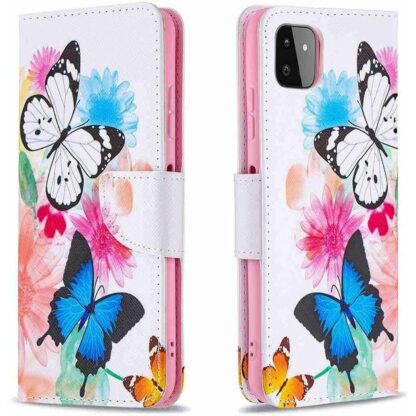 Plånboksfodral Samsung Galaxy A03 – Färgglada Fjärilar