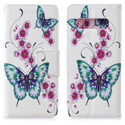 Plånboksfodral Samsung Galaxy S10 Plus - Fjärilar och Blommor