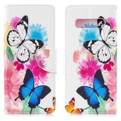 Plånboksfodral Samsung Galaxy S10 Plus - Färgglada Fjärilar