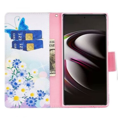 Plånboksfodral Samsung Galaxy S22 Ultra - Fjärilar och Blommor