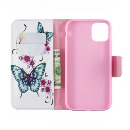 Plånboksfodral iPhone 14 Plus – Fjärilar och Blommor