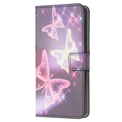 Plånboksfodral iPhone 14 Plus - Lila / Fjärilar