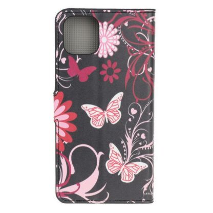 Plånboksfodral iPhone 14 Plus - Svart med Fjärilar