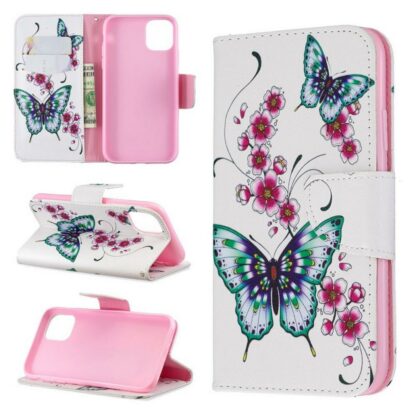 Plånboksfodral iPhone 14 – Fjärilar och Blommor