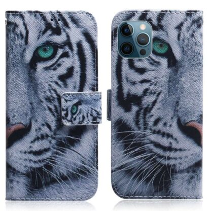 Plånboksfodral iPhone 14 Pro – Vit Tiger