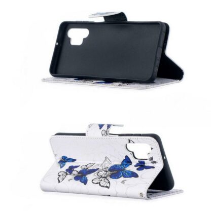 Plånboksfodral Samsung Galaxy A04s – Blåa och Vita Fjärilar
